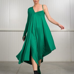 Plus Soze Summer One sleeve Dress, One Shoulder Flared Dress A90076