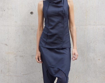 Linen Harem Pants: Loose Drop Crotch Summer Trousers