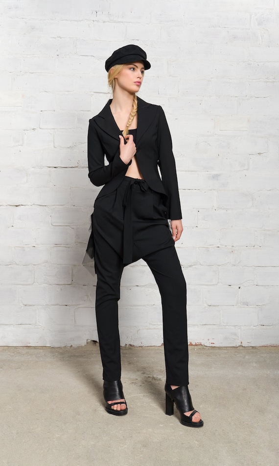 NEW COLLECTION Drop Crotch Pants With Ribbon Belt by Aakasha