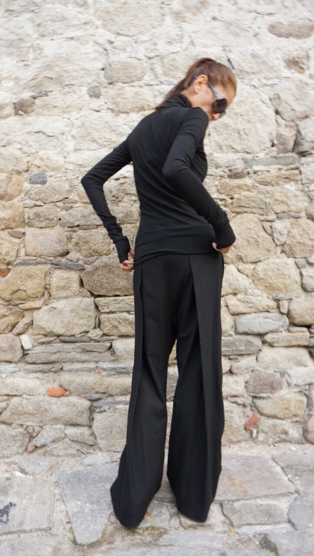 Street loose large pocket zipper woven pants