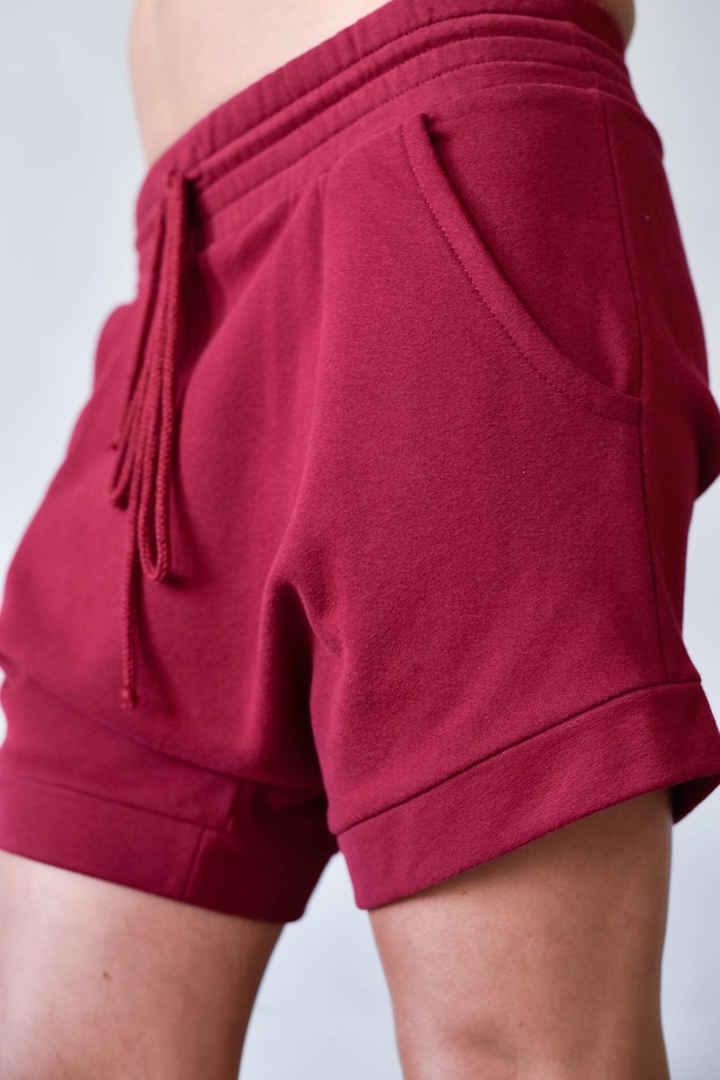 drop crotch jogger shorts