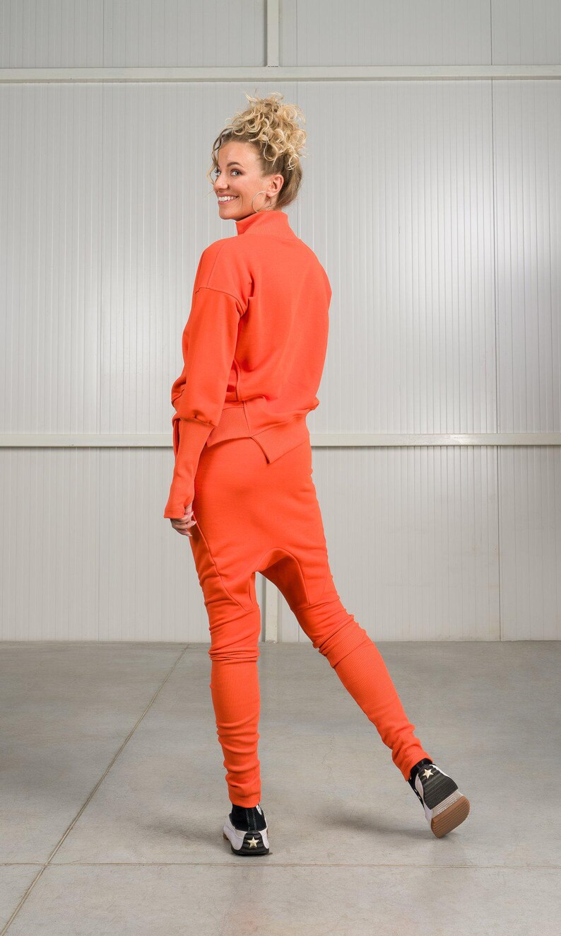 Katoenen sweater met asymmetrische ritssluiting, mouwen met duimgat A92214 afbeelding 7