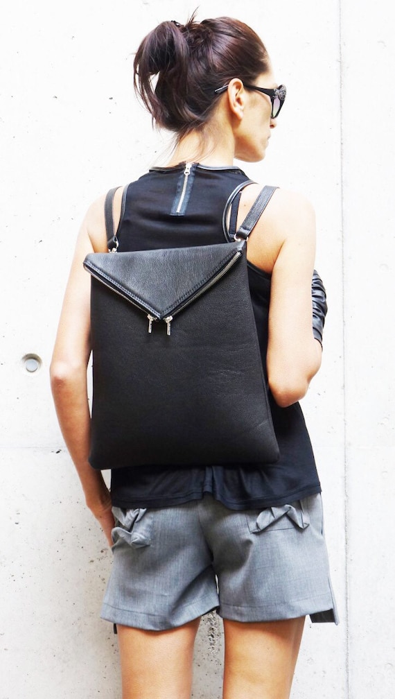 Asymmetrical Backpack Leather Asymmetrical Backpack Pattern - Download PDF  main image 3