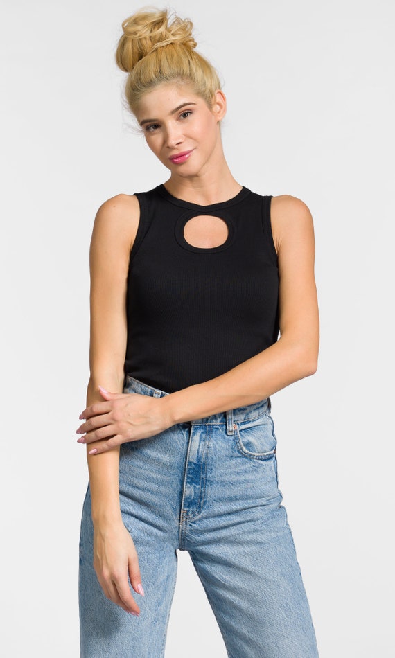 Sleeveless Circle Cut-out Top - Etsy