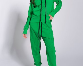 Drop Crotch Jogger Pants Elastic Waistline side pockets  A92320