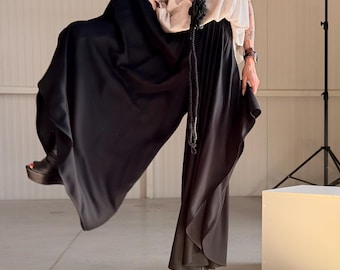 Broek met wijde rok, ruimvallende pasvorm, elastische taille