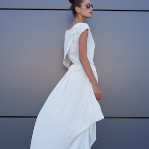 New Speing Summwe Loose  Short - Long Extravagant Skirt  / Cotton  Linen Blend Soft Maxi Back / Summer  Collection  by Aakasha A09467