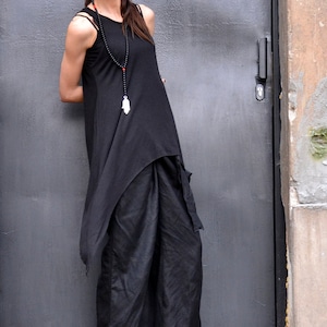 NEW Black Loose  Back  Tank  Top /  Soft Casual Sport Wear /  Extravagant Top A04127
