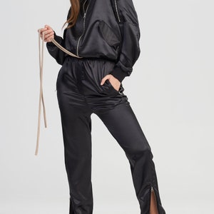 Satin Bomber Jacket & Pants Set