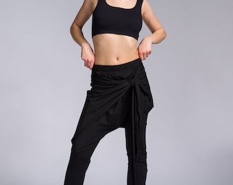 Elegant wrap up skinny pants A90518