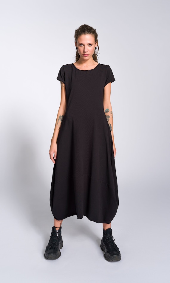 cotton cocoon dress Shell-Toned Linen Cocoon Dress