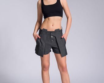 Shorts in Fresco Lana con Tasche Grandi A05312