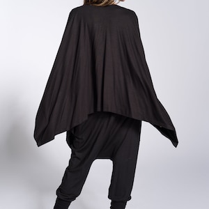 Loose Drop Crotch Pants with Ribbed Cuffs image 8