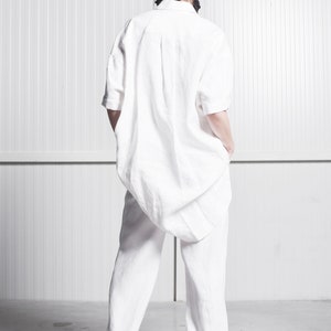 Asymmetric Loose Linen Shirt A90468