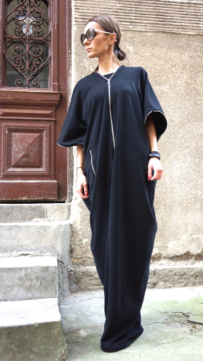 NEW SPRING Collection Black Kaftan / Maxi Black French Terry | Etsy