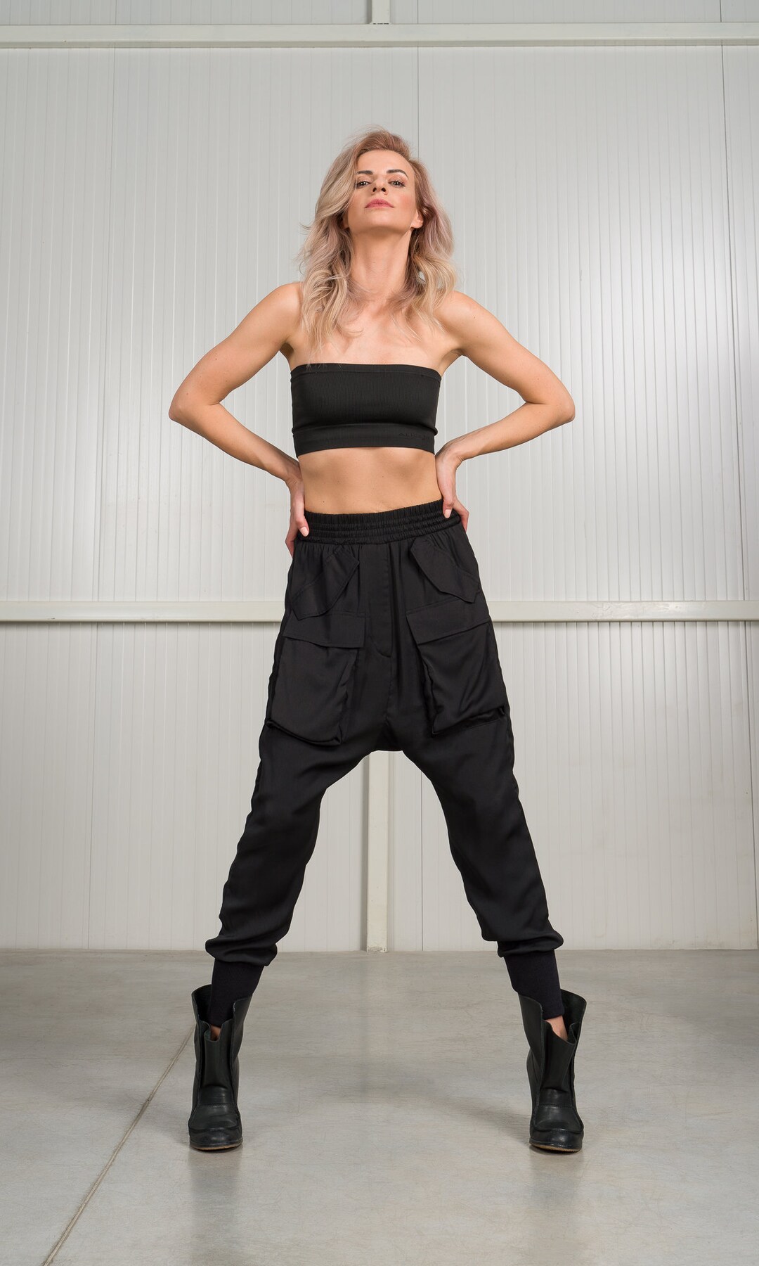 Stain Drop Crotch Cargo Pants A92246 - Etsy