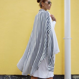 NEW  COLLECTION Sexy White Viscose  Linen Maxi Shirt / Extravagant Double Shirt / Teo Oversized Long Shirts by Aakasha A11483