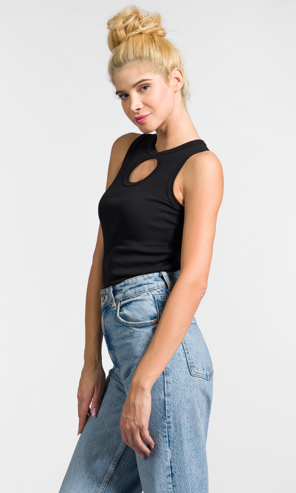 Sleeveless Circle Cut-out Top - Etsy