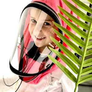 Fully Closed Hooded Kids Shiled , Hooded Face Shield, Anti Fog Child, Face Hood Mask, Protective Face Wear, Zipper Shield by Aakasha A40960 image 5