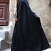 Maxi Dress / Black Kaftan Linen Dress / One Shoulder Dress / Extravagant Long Dress / Party Dress / Daywear Dress A03144