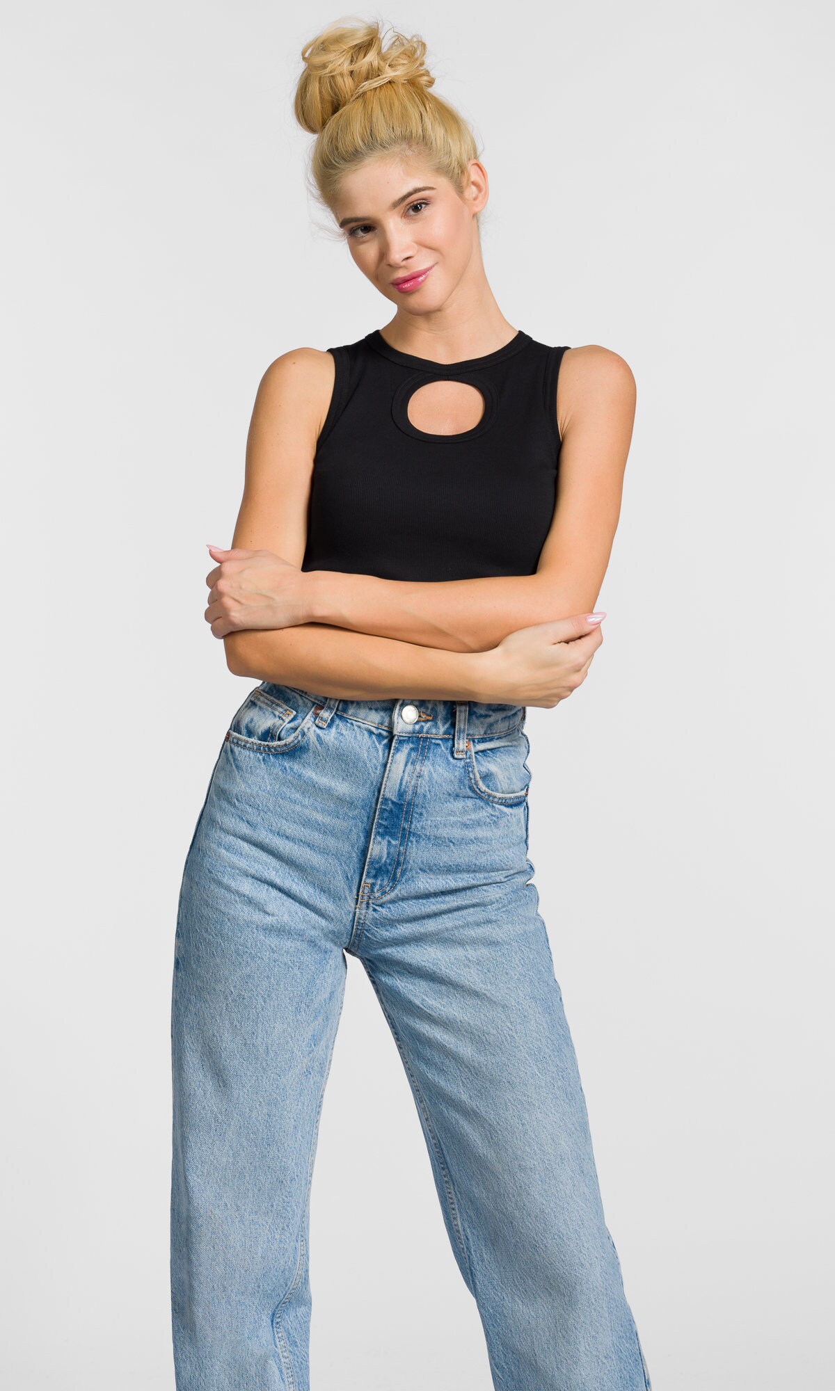 Sleeveless Circle Cut-out Top - Etsy