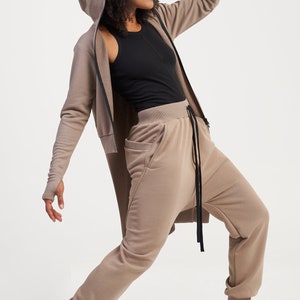 Drop Crotch Pants With Ribbed Details A05991