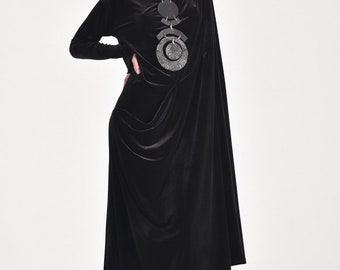 Turtle neck long sleeve Velvet Dress A03890