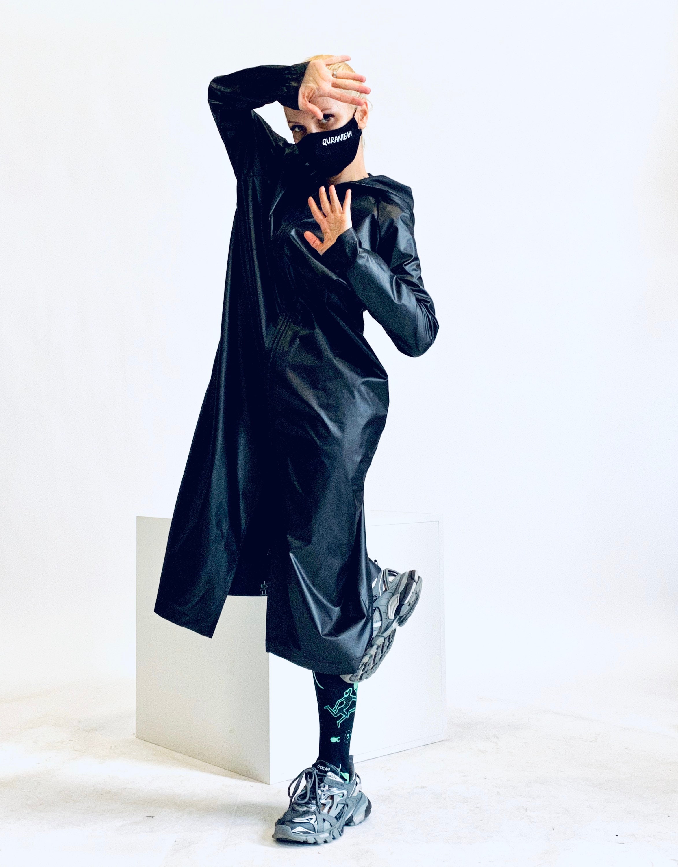 maxi raincoat with hood