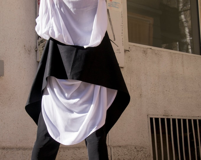 Sleeveless Vest / Loose  Casha Scarf Top / Oversize Cardigan  / Extravagant Asymmetric Tunic  Top / Amazing Scarf A06065