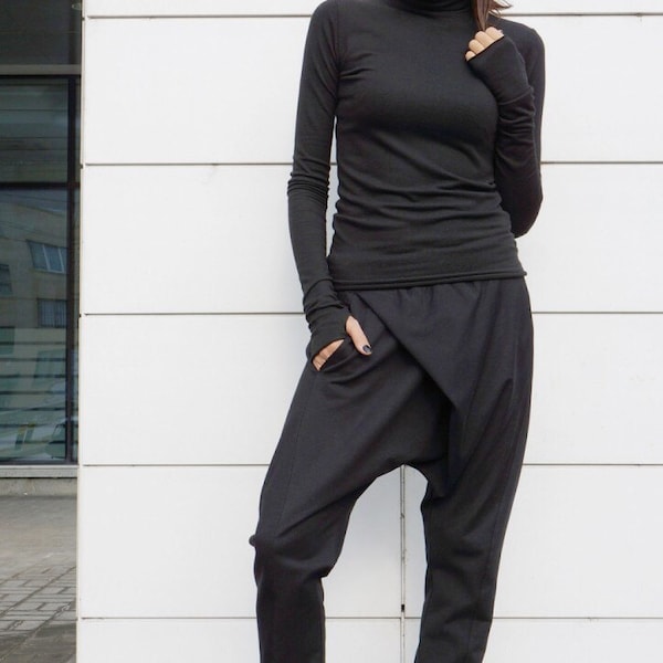 Pantalon Da Donna, Pantalon Harem, Pantalon Ner, Pantalon Con - Foto 5