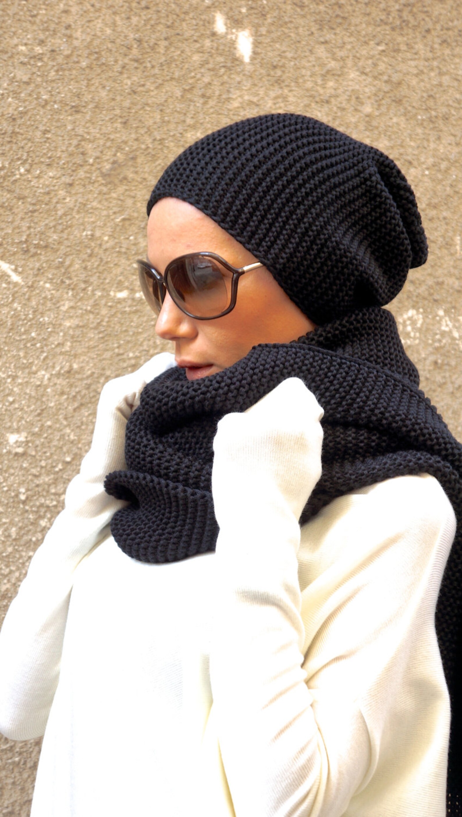 black warm shawl