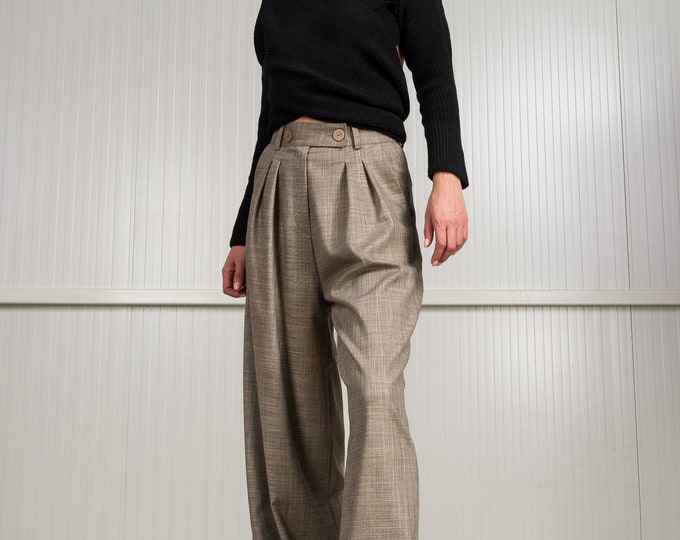 Plain Weave Wide Leg Pants A92204