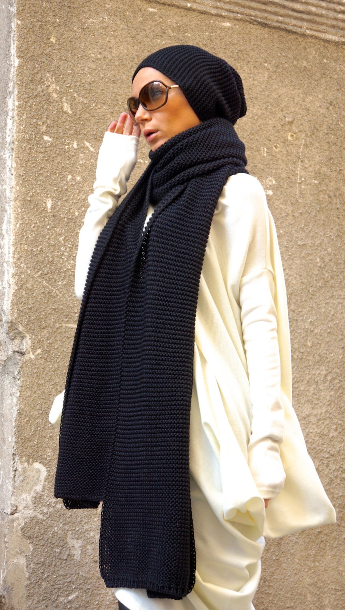 black warm shawl