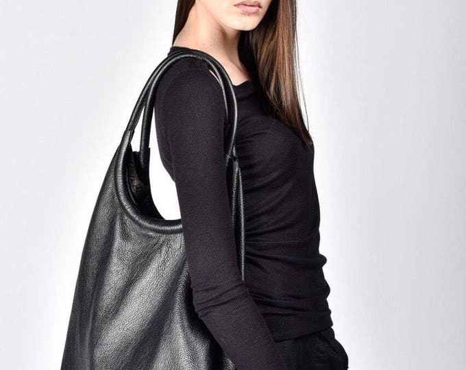 NEW Genuine Leather Black Extravagant Tote Bag / High Quality  Tote  Large Leather Bag by AKASHA A14327