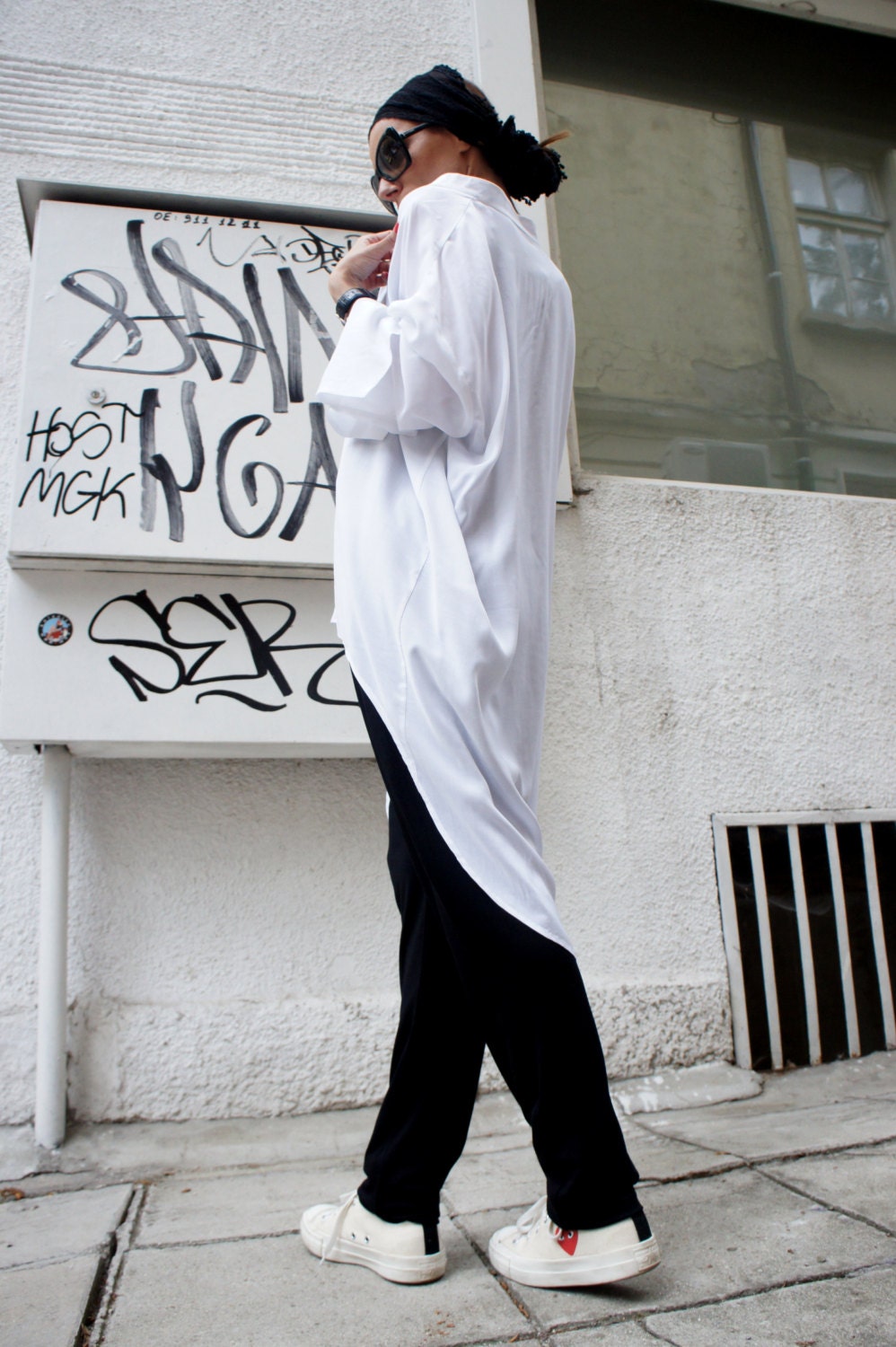 White Loose Shirt/ Asymmetric Shirt/ Oversize Summer Top - Etsy