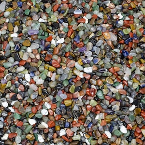 Fantasia Materials: 3 lbs Rare Assorted Tumbled Stone Mix from Africa - 0.25&quot; to 0.40&quot; avg. (Size #3)