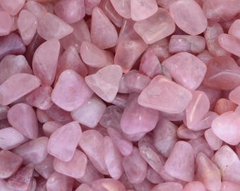Fantasia: 1 lb Tumbled Rose Quartz Stones from Madagascar - Small - 0.75" to 1.5" Avg. - Premium Polished Rocks for Art, Crafts, Decoration