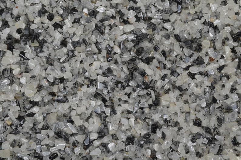 Fantasia Materials 1 lb of Tumbled Black Rutilated Quartz Chip Size Stones Polished Rocks!