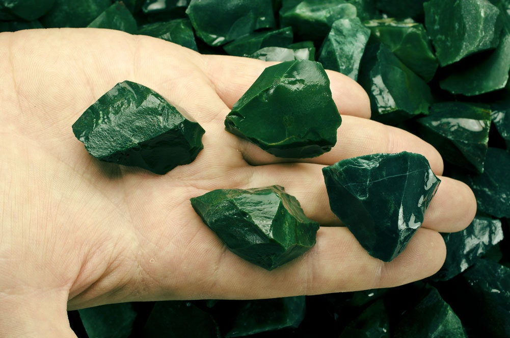 Fantasia Materials: 1 Lb Green Jasper Rough From India - Raw Natural ...