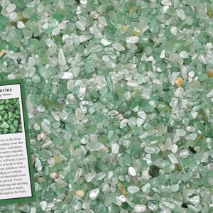 Materiali di fantasia: 1/2 libbra di verde Aventurine Chip dimensioni pietre cadute w / carta d'identità - rocce levigate!