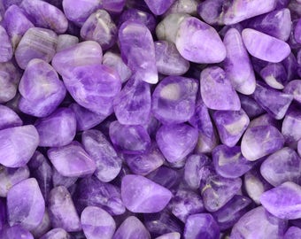 Fantasia: 1/2 lb Tumbled Amethyst Stones from Madagascar - Small - 0.75" to 1.5" Avg. - Premium Polished Rocks for Art, Crafts, Decoration