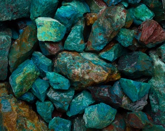Fantasia Materials: 1 lb Natural Chrysocolla Rough Stones from Peru