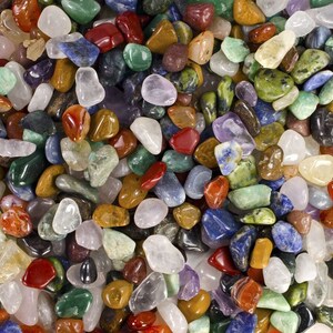 Fantasia Materials: 2 lbs Premium Brazilian Tumbled Polished Natural Stones Assorted Mix - XXSmall - 0.25&quot; to 5&quot;