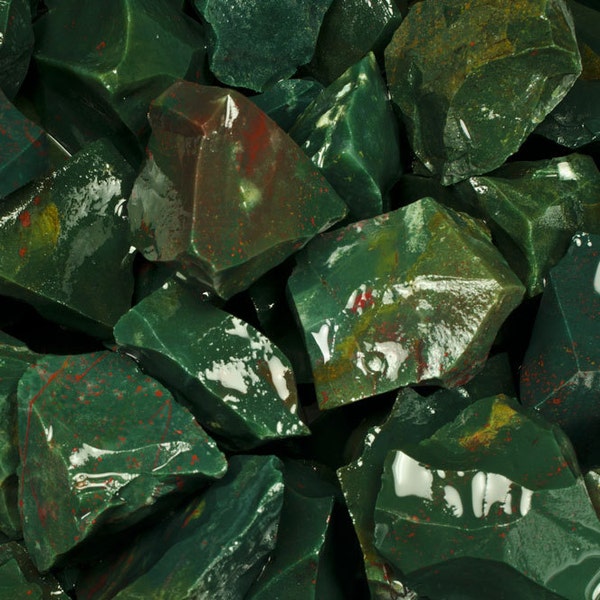 Fantasia Materials: 1 lb Bloodstone "AA" Grade Rough - Raw Natural Crystals for Tumbling, Wrapping, Polishing, Reiki and More!