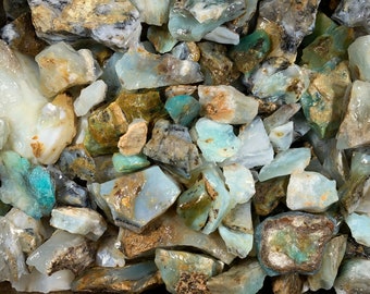 Fantasia Materials: 1/2 lb Natural Blue Opal Rough Stones from Peru