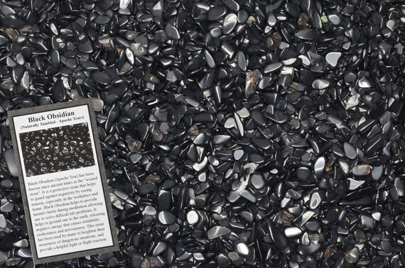 Fantasia Materials 1 lb of Tumbled Black Rutilated Quartz Chip Size Stones Polished Rocks!