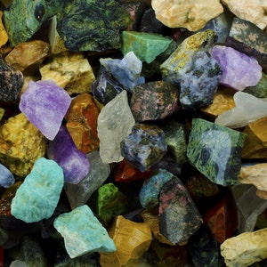 2 Pounds of a 26 Stone Mix from Madagascar - Rough Gemstones for Tumbling, Lapidary, Fountain Rock and More!