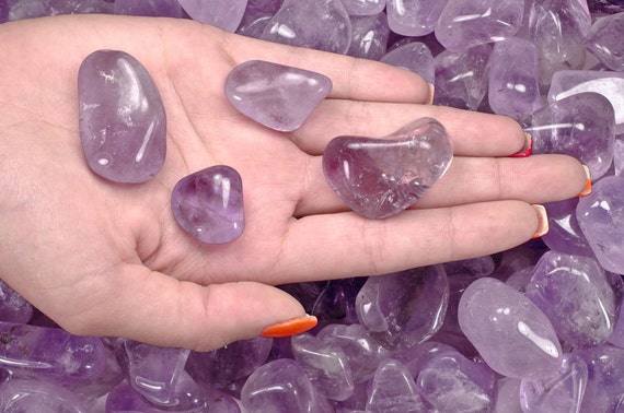 Fantasia Materials: 1 Lb Tumbled Amethyst A Grade Stones From Brazil Bulk  Natural Polished Gemstones for Crafts, Reiki and More 