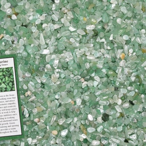 Materiali di fantasia: 1 chilo di verde Aventurine Chip dimensioni pietre cadute w / carta d'identità - rocce levigate!