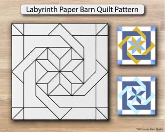 Labyrinth Paper Printed Barn Quilt Pattern